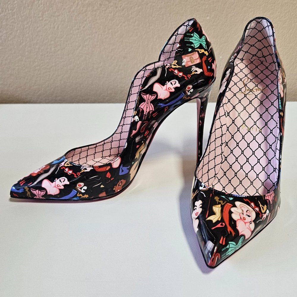 Christian Louboutin Hot Chick 100 Patent Pin Up Pumps